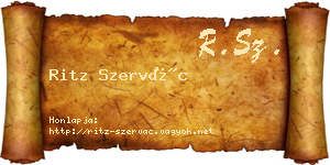Ritz Szervác névjegykártya